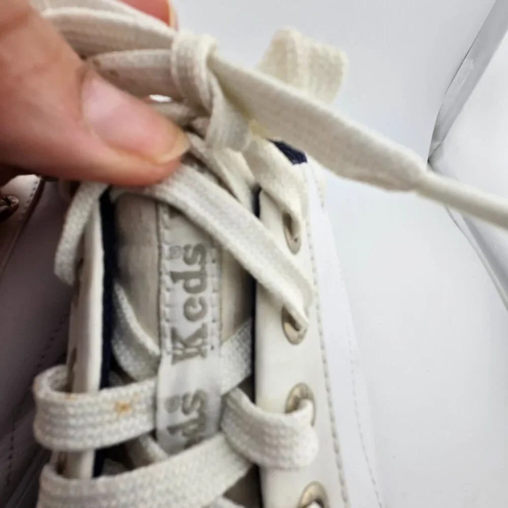 Keds White Leather Backless Mule Sneakers Women’s Size 8.5 Lace Up